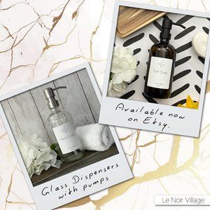 GLASS SOAP DISPENSERS WITH STAINLESS STEEL METAL PUMP